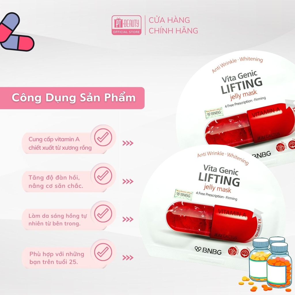 Mặt nạ BNBG Vita Mask giảm mụn, phục hồi, cấp ẩm, nuôi dưỡng da toàn diện 30ml Hàn Quốc