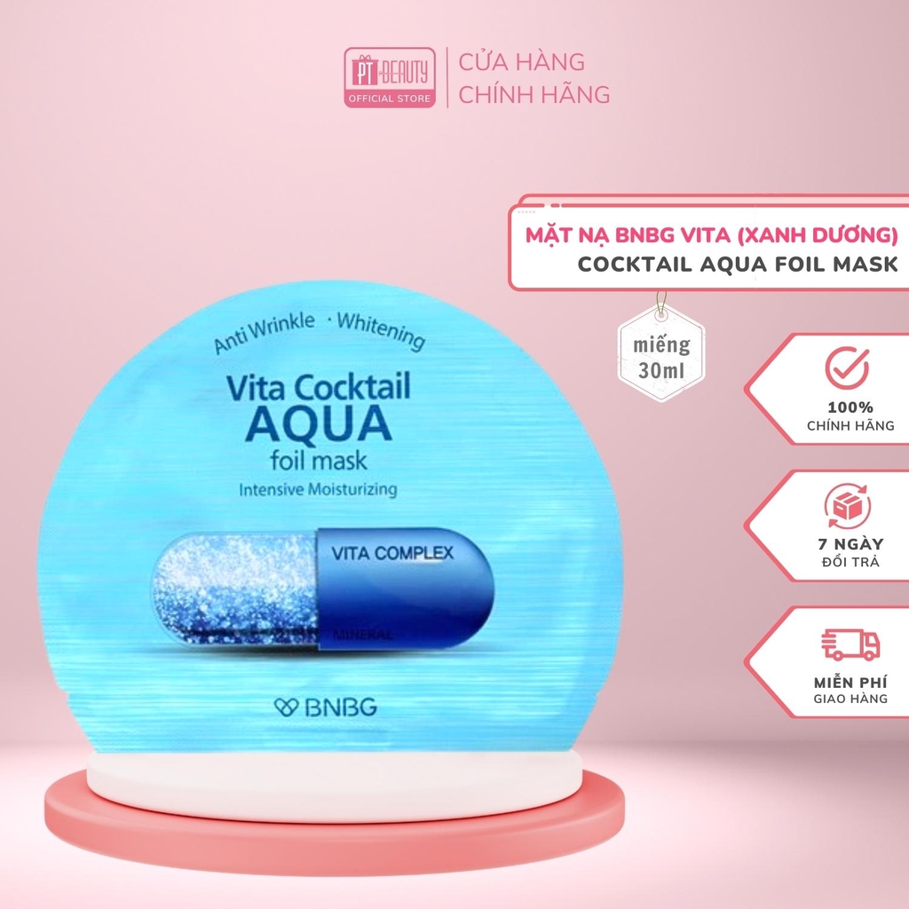 Mặt nạ BNBG Vita Mask giảm mụn, phục hồi, cấp ẩm, nuôi dưỡng da toàn diện 30ml Hàn Quốc