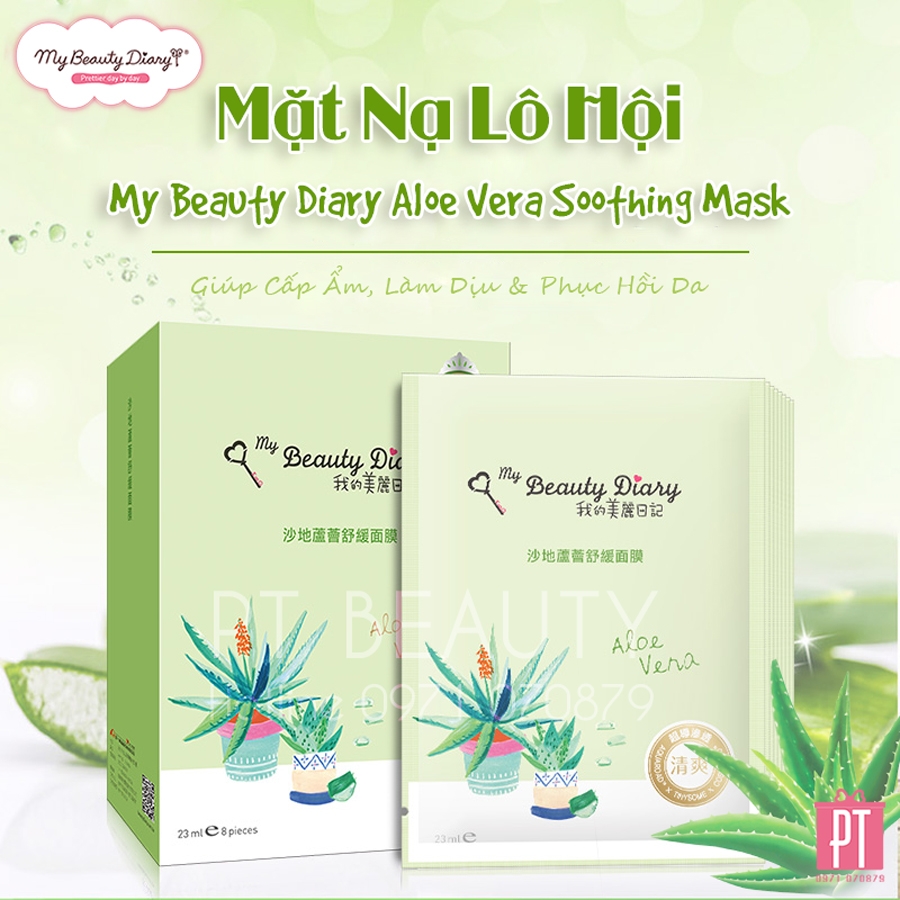 Mặt Nạ Lô Hội My Beauty Diary Aloe Vera Soothing Mask 8pcs