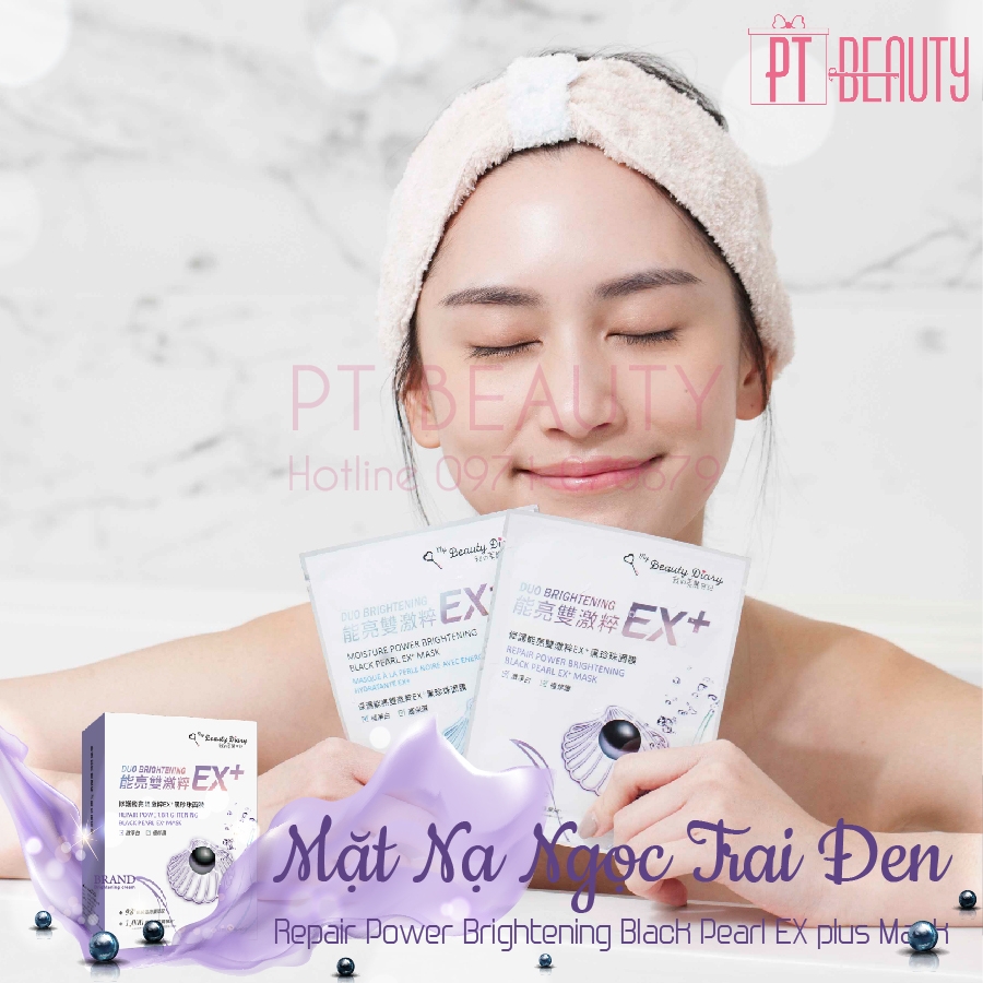 Mặt Nạ My Beauty Diary Ngọc Trai Đen Ex+ Tím - Repair Power Brightening Black Pearl EX+ Mask 6pcs