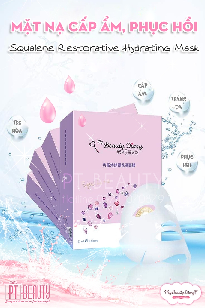 Mặt Nạ Phục Hồi, Chống Lão Hóa My Beauty Diary Squalene Restorative Hydrating Mask 8pcs