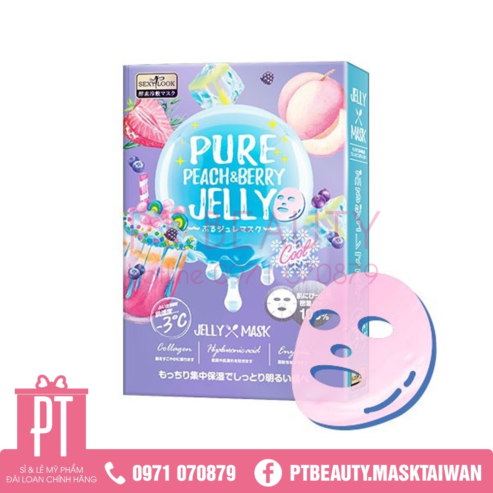 Mask Thạch Jelly Dâu Đào Sexylook hộp 3 miếng (màu tím)