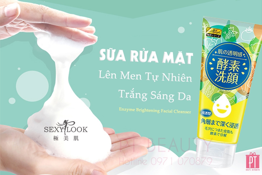 Sữa Rửa Mặt Lên Men Tự Nhiên Trắng Sáng Da Sexylook Enzyme Brightening Facial Cleanser 120g