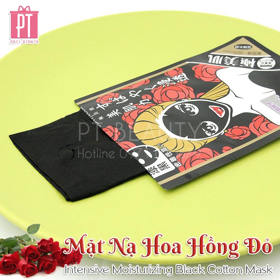 Mặt Nạ Hoa Hồng Đỏ Sexylook Intensive Moisturizing Black Cotton Mask 5pcs