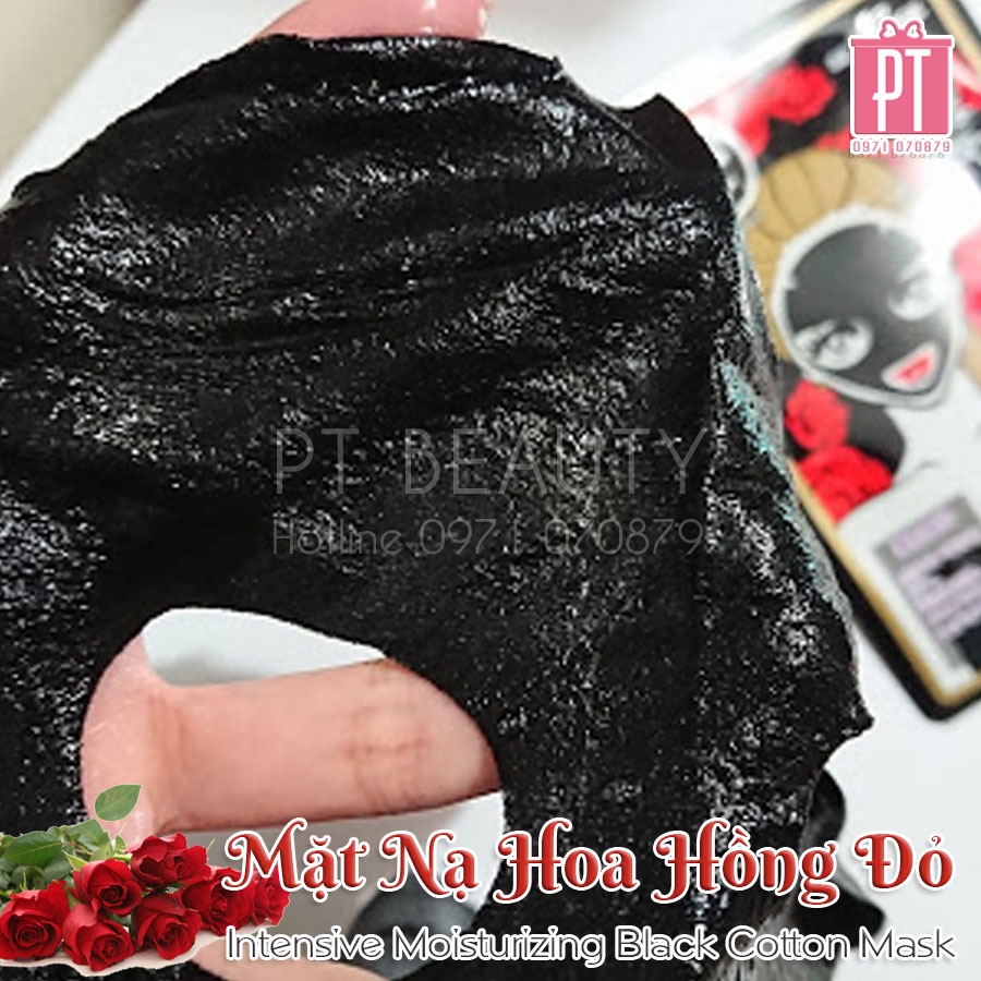 Mặt Nạ Hoa Hồng Đỏ Sexylook Intensive Moisturizing Black Cotton Mask 5pcs