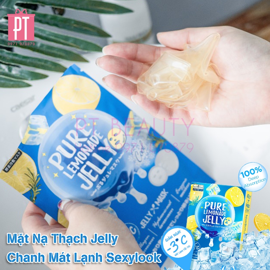 (Xanh đậm) Mặt Nạ Thạch Jelly Chanh Mát Lạnh Sexylook hộp 3 miếng