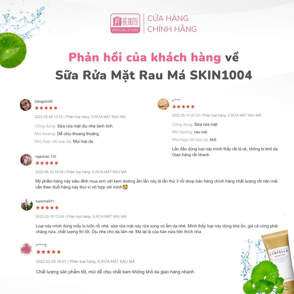 Sữa rửa mặt rau má Skin1004 Madagascar Centella Ampoule Foam tuýp 125ml