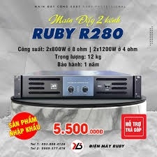 Cục đẩy công suất 2 kênh RUBY R280, 2 x800w | Vinakara.com