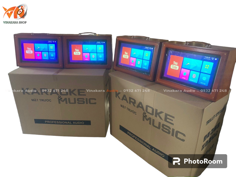 Hộp màn hình di động loa kéo, 21 inch, tích hợp cảm ứng youtube ...