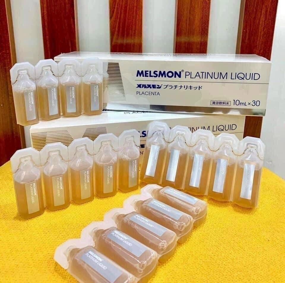 Placenta TẾ BÀO GỐC NHAU THAI MELSMON PLATINUM LIQUID PLACENTA 30 ỐNG X 10ML dạng uống - Hàng