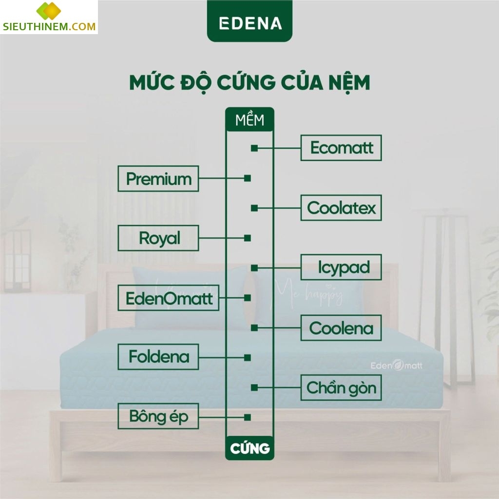 NỆM CAO SU THIÊN NHIÊN EDENA - COOLATEX