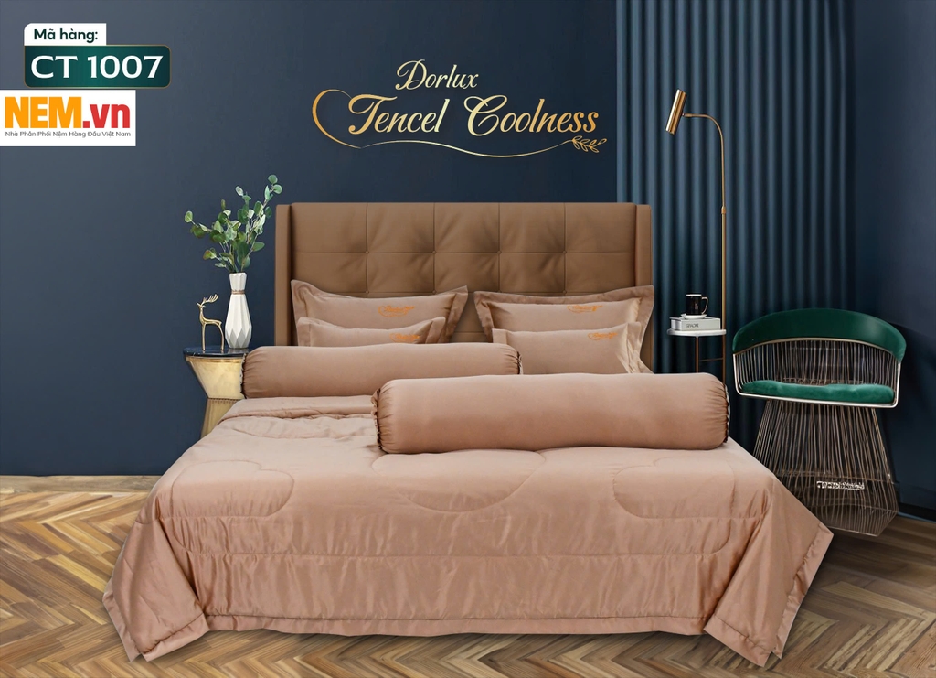 Bộ Drap 10 Món Vải Tencel Một Màu - Dorlux Tencel Coolness