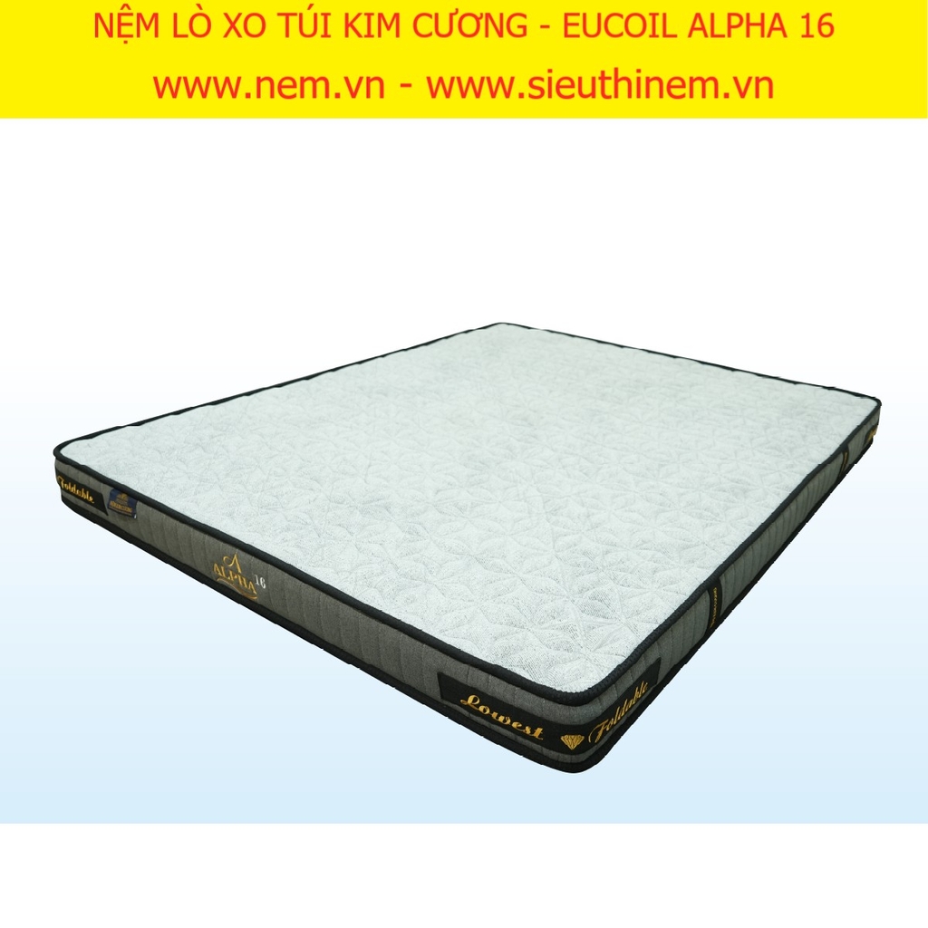 Nệm Lò Xo Túi Độc Lập Kim Cương Eucoil Alpha 16 Chính Hãng