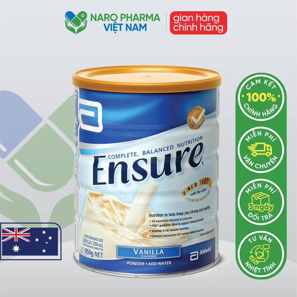 Sữa bột Ensure Powder Vanilla Úc - Hộp 850g
