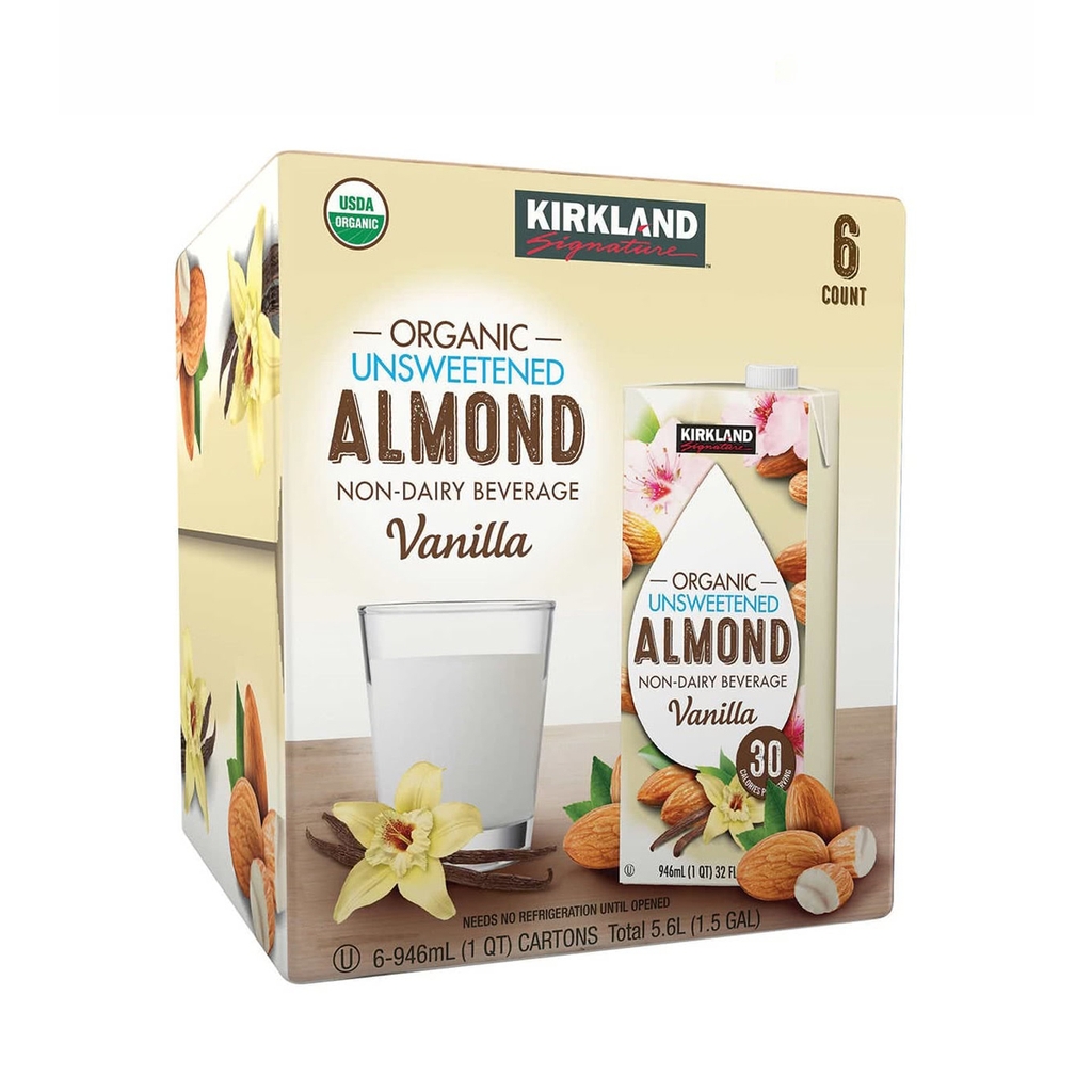 Sữa hạnh nhân Kirkland Signature Organic Unsweetened Almond Non-Dairy Beverage Vanilla