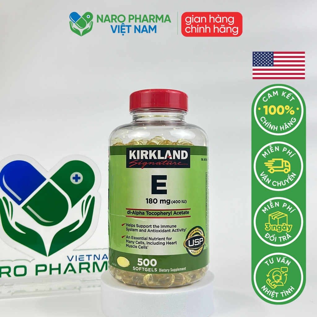 Kirkland Signature Vitamin E 400 IU - Chai 500 viên - Mỹ