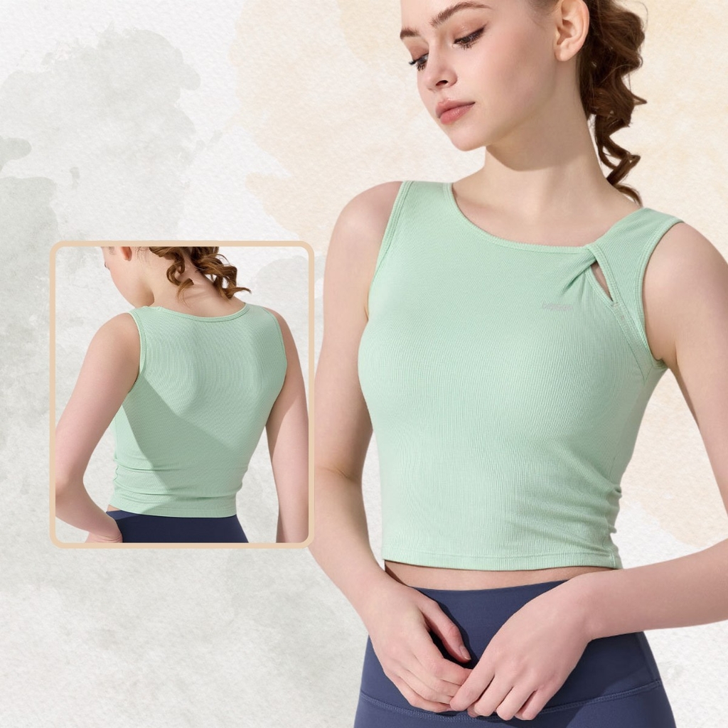 Áo tập tanktop cut-out vai xoắn TNK5126 beYoga