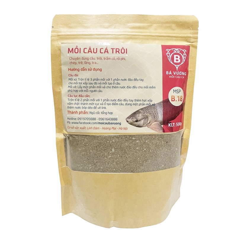 Mồi câu cá trôi B18 (500g) - Mồi câu Bá Vương