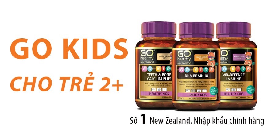 Sản phẩm nhập khẩu chính hãng GO Healthy New Zealand cho trẻ từ 2 tuổi