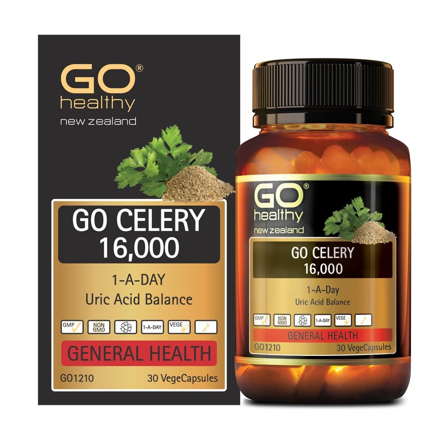 Thêm lựa chọn mới thuận tiện hơn cho khách hàng: Viên Gout GO Celery 16000mg Hộp 30 viên dùng 1 tháng