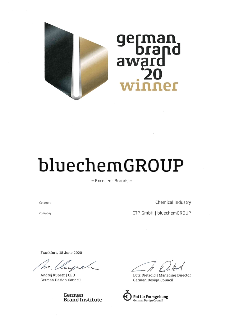 Giải thưởng Thương hiệu nước Đức dành cho bluechemGROUP - www.bluechemgroup .vn