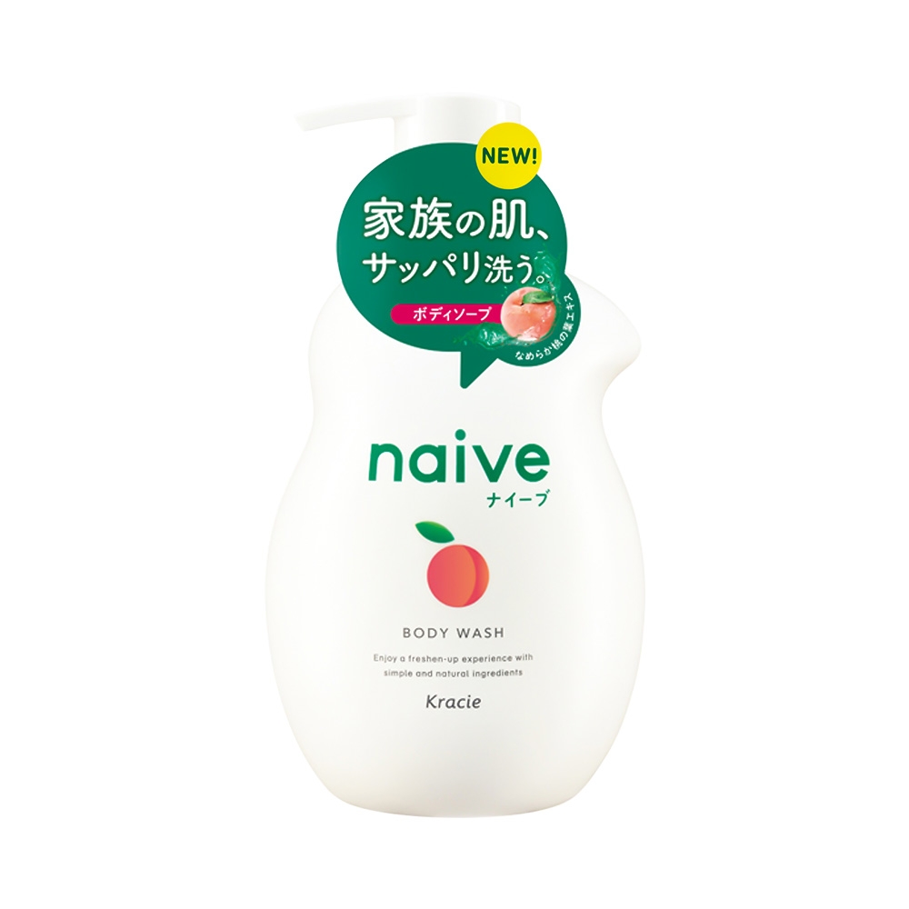 Sữa tắm Kracie Naive Body Wash hương đào (530ml) - Nhật Bản