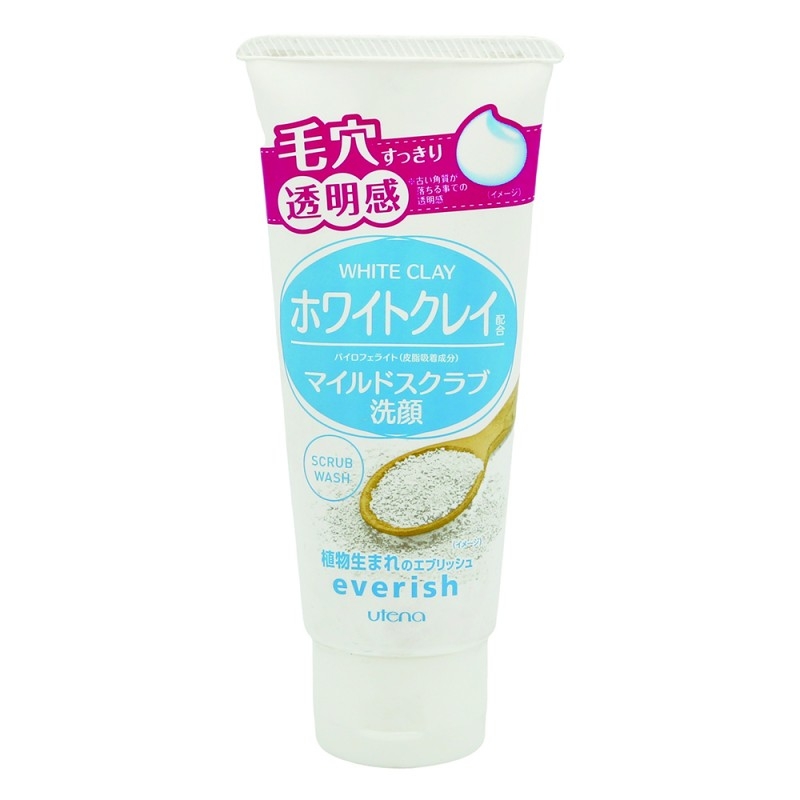 Sữa rửa mặt tẩy tế bào chết Utena Everish White Clay (120g) - Nhật Bản