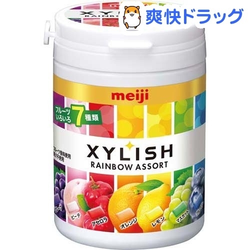 Kẹo cao su Meiji Xylish Rainbow Assort trái cây 7 vị (117g) - Nhật Bản