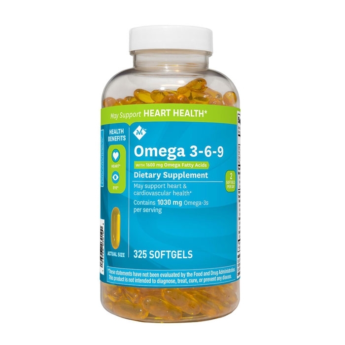 Viên uống dầu cá Omega 3-6-9 Supports Heart Health (325 viên) Mẫu Mới - Mỹ