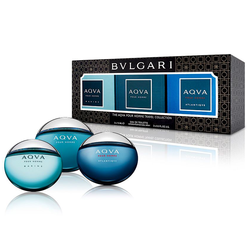 Set nước hoa mini Bvlgari The Aqva Pour Homme Travel Collection EDT (3x15ml) - For Men