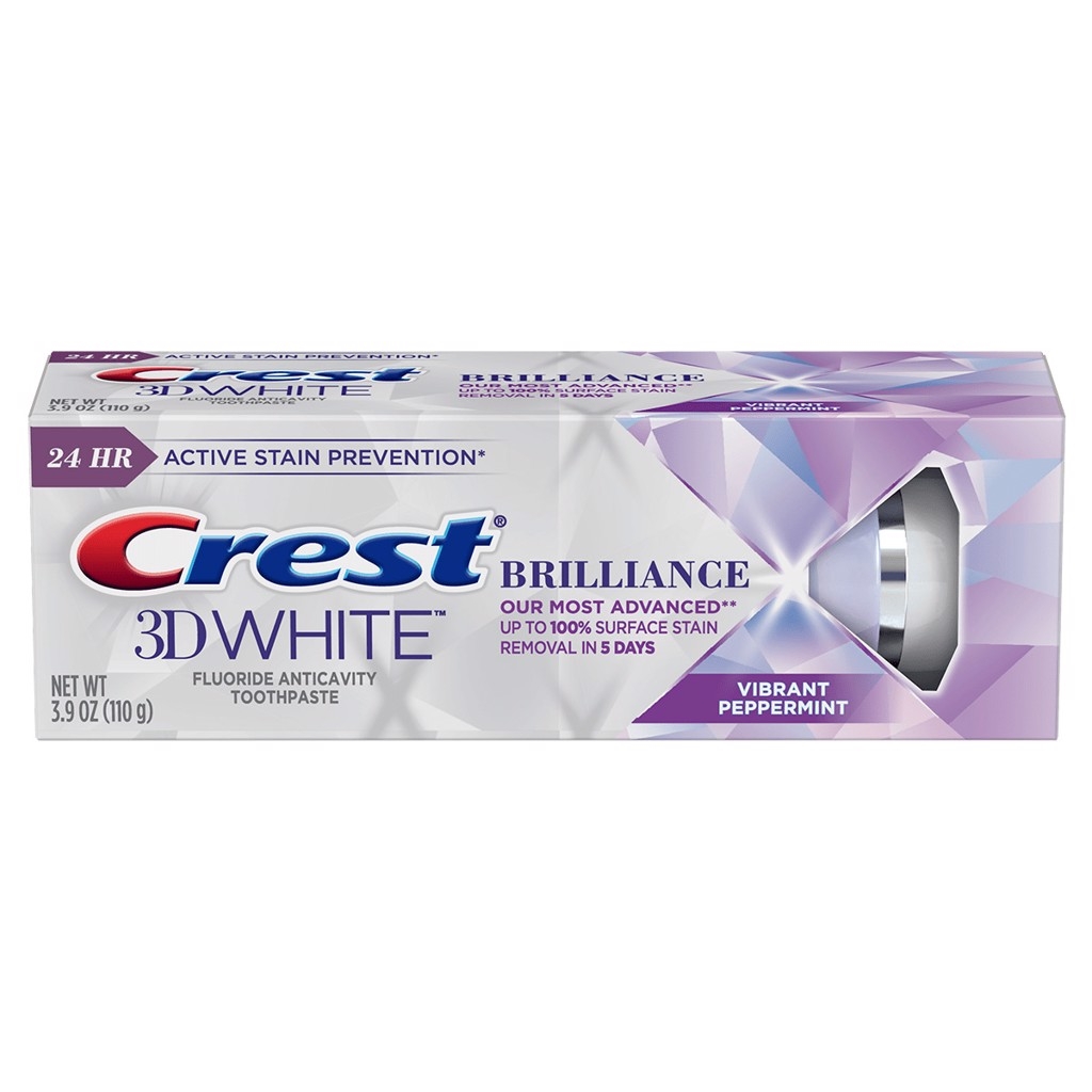 Kem đánh răng Crest 3D White Brilliance Vibrant Peppermint  (110g) - Mỹ