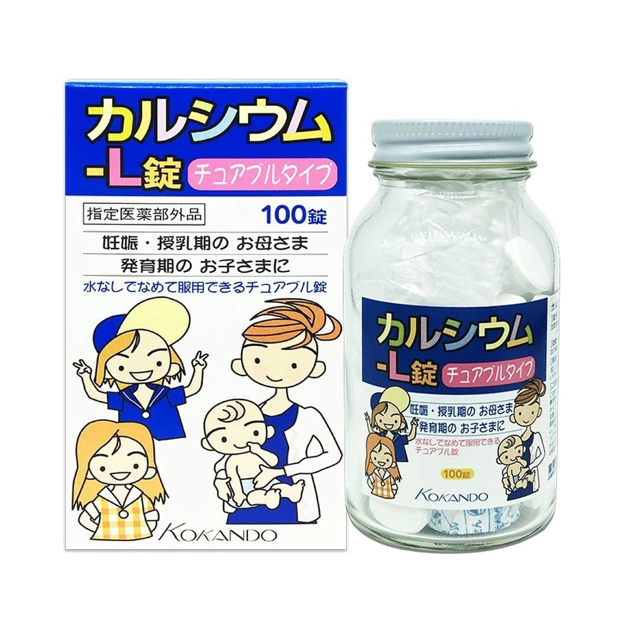 Viên uống bổ sung canxi cho bé từ 7 tuổi Kokando (100 viên) - Nhật Bản