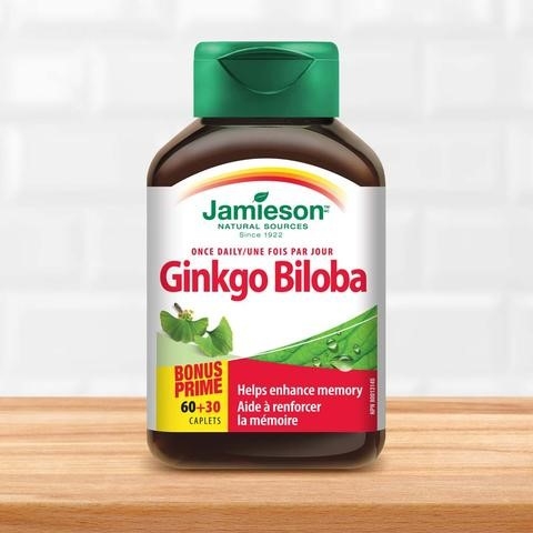 Ginkgo Biloba 80 mg - hỗ trợ tăng cường trí nhớ - Jamieson - 90 viên