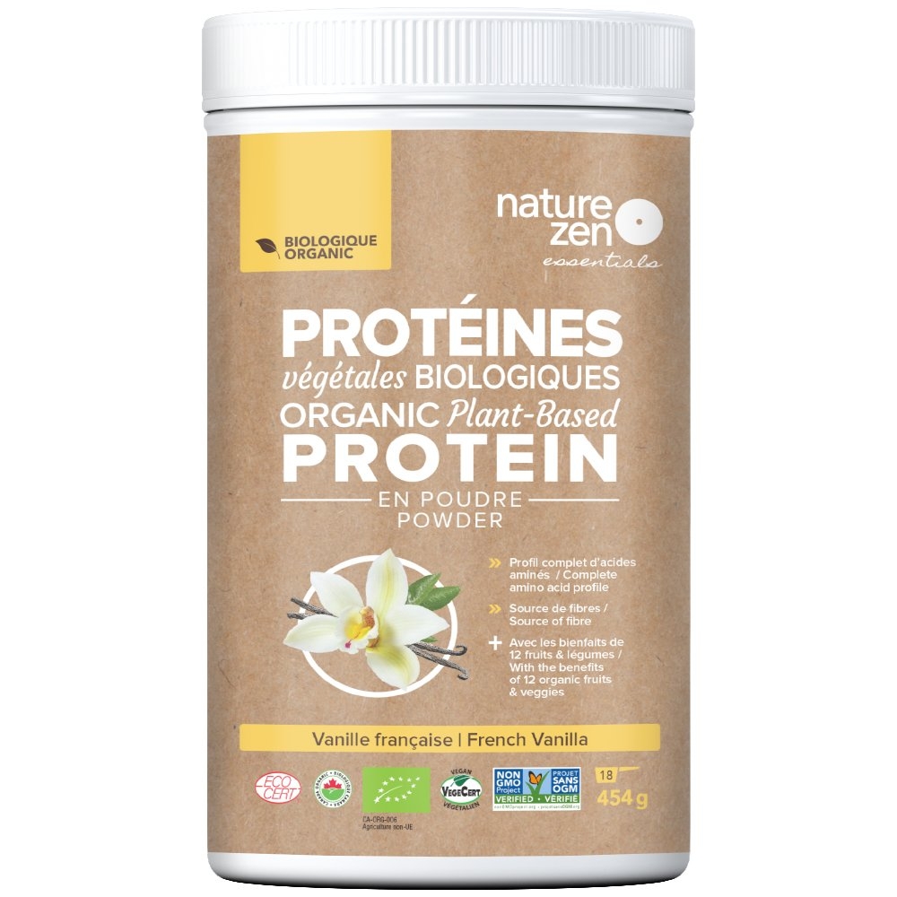 Nature Zen - Bột Protein thực vật hữu cơ - vị vani (454g)