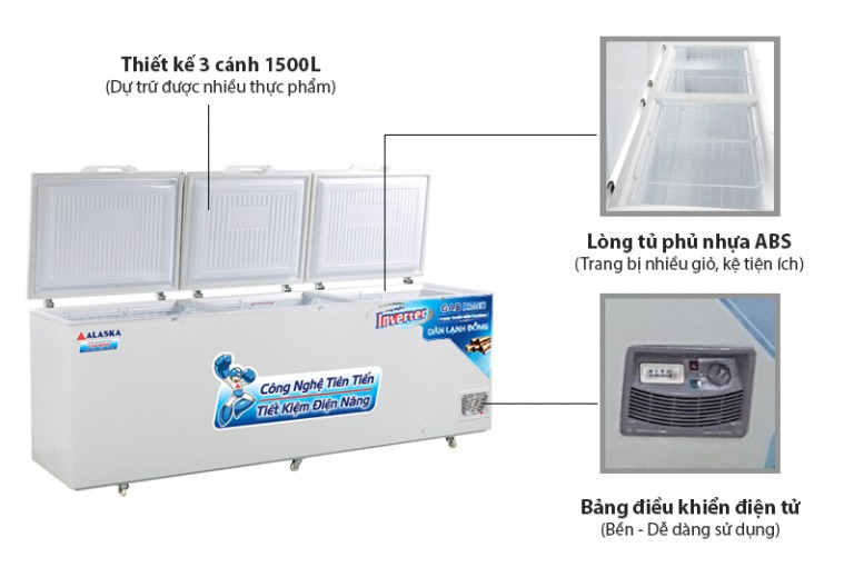 Tủ Đông Alaska Một Ngăn invecter HB - 1500CI