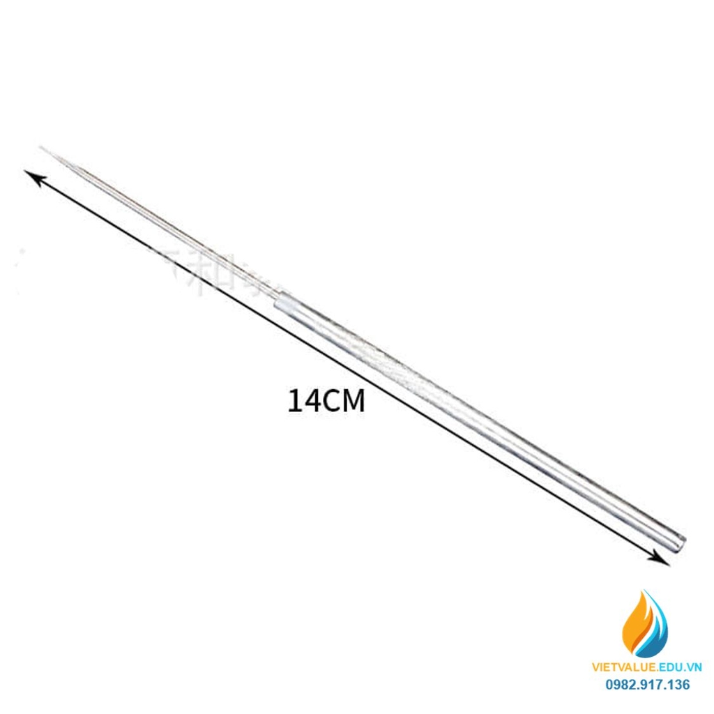 Que cấy vi sinh đầu thẳng, dài 20cm, xiên lấy mẫu đầu thẳng thí nghiệm ...