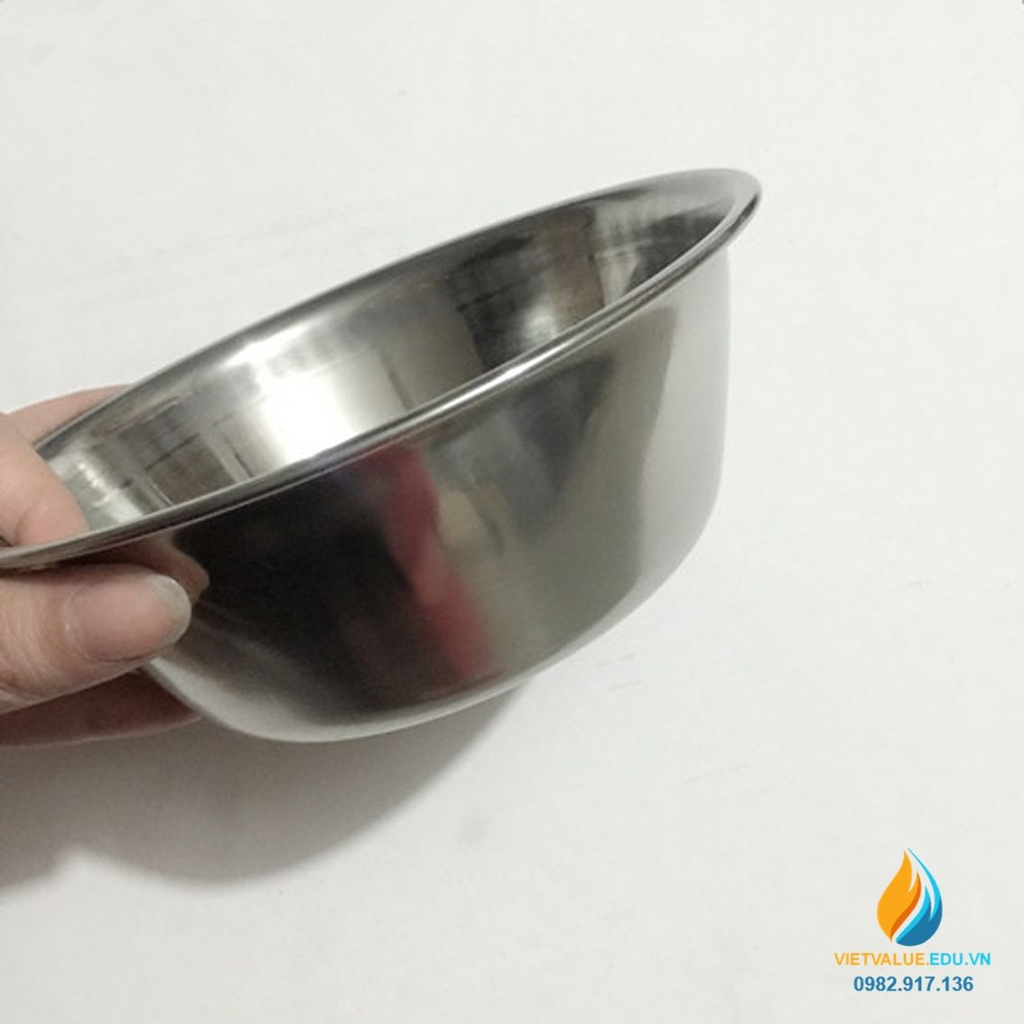 Bát Inox 304 miệng 16cm, khử trùng y tế, chống Iot, thành dày, đáy ...