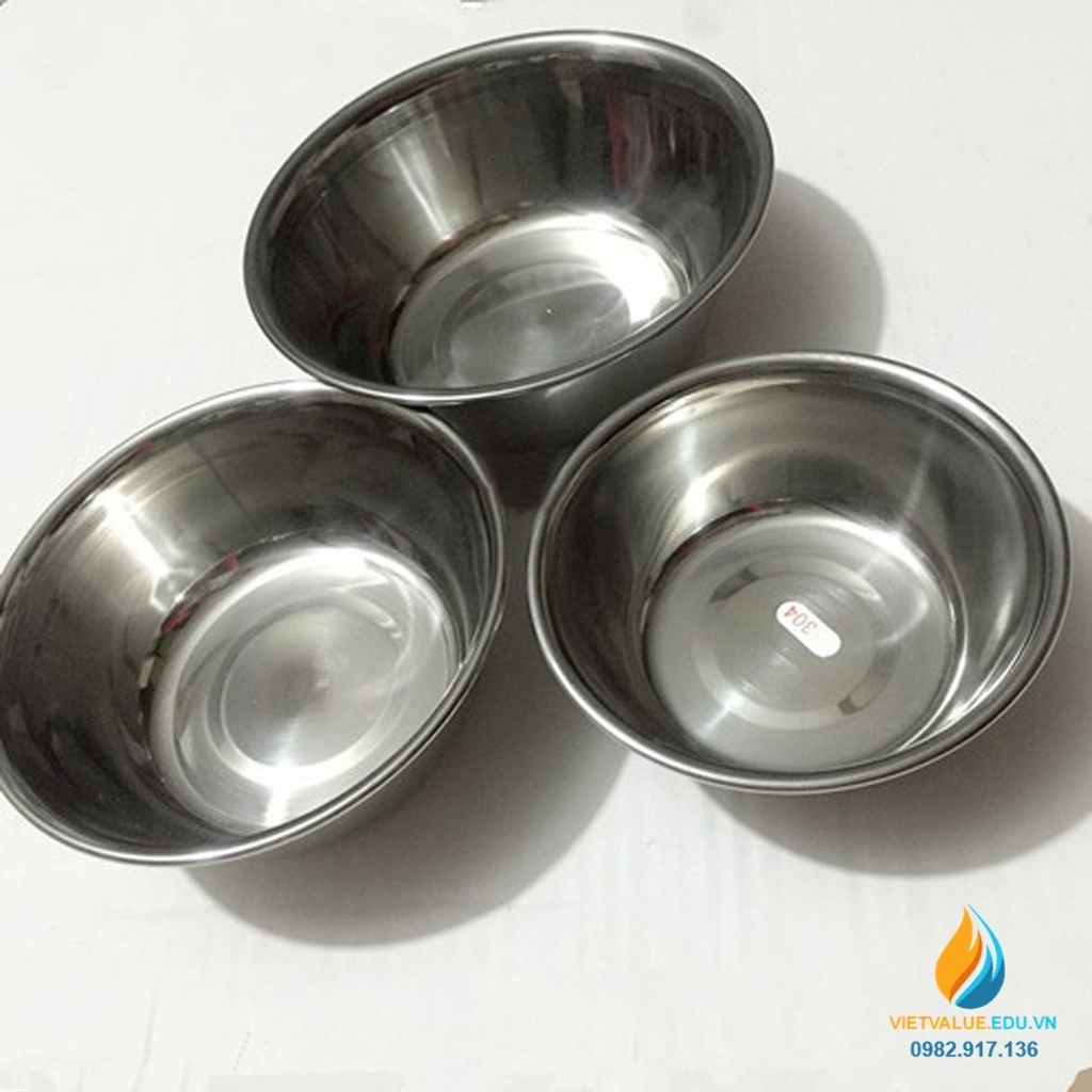 Bát Inox 304 miệng 12cm, khử trùng y tế, chống Iot, thành dày, đáy ...