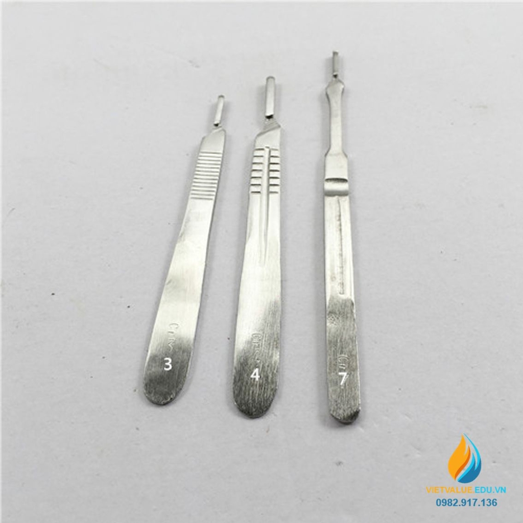 Cán dao mổ số 3, Inox 304, dài 12.5cm, cán dao y tế thực hành chất ...
