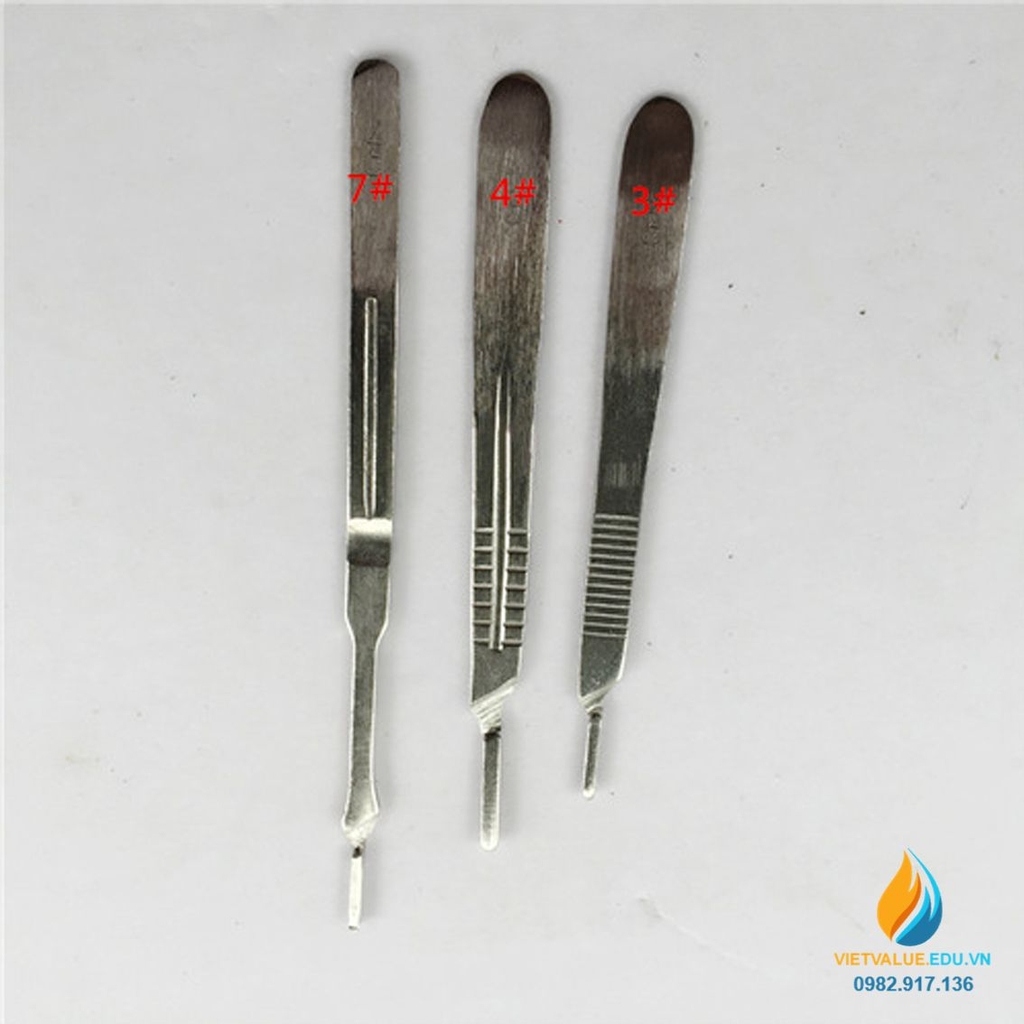 Cán dao mổ số 7, Inox 304, dài 16cm, cán dao y tế thực hành chất lượng ...