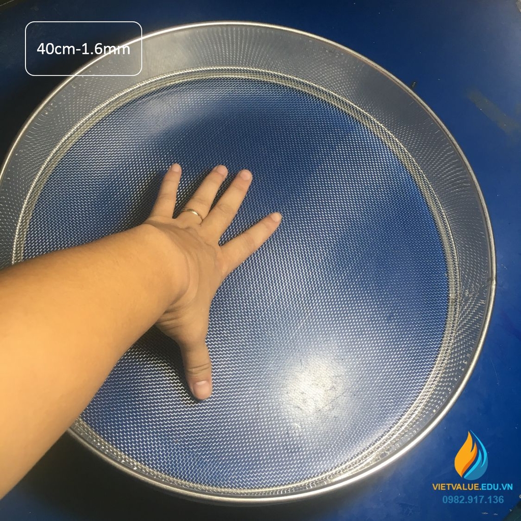 Sàng rây tiêu chuẩn đường kính 40 cm, mắt sàng kích thước 1.6mm, inox ...