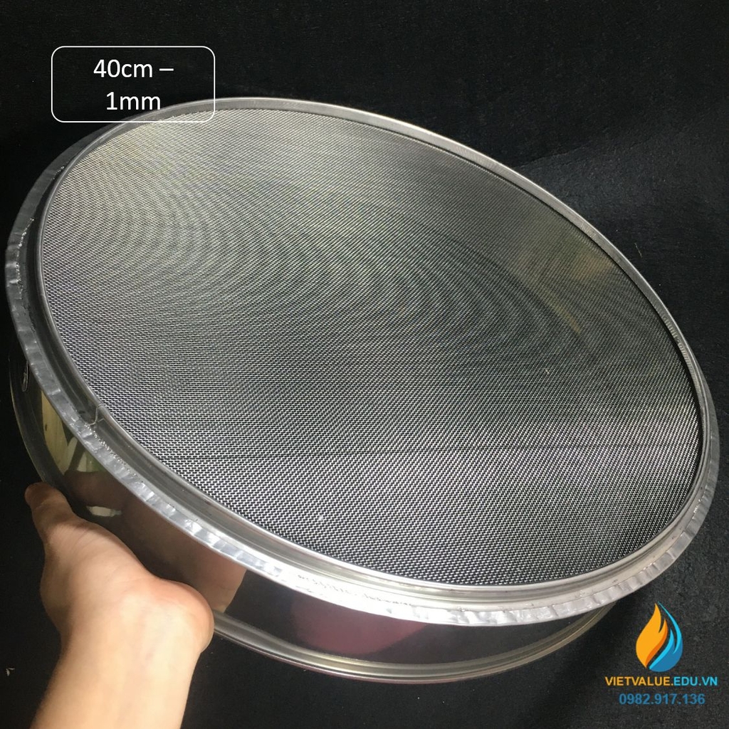 Sàng rây tiêu chuẩn, đường kính 40cm, lỗ 1mm, mã sàng 18 VIETVALUE
