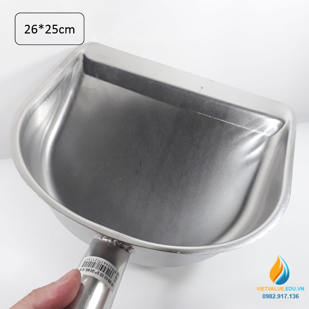 Xẻng inox vuông, xẻng xúc mẫu, kích thước 25cmx26cm cán dài 15cm, inox ...