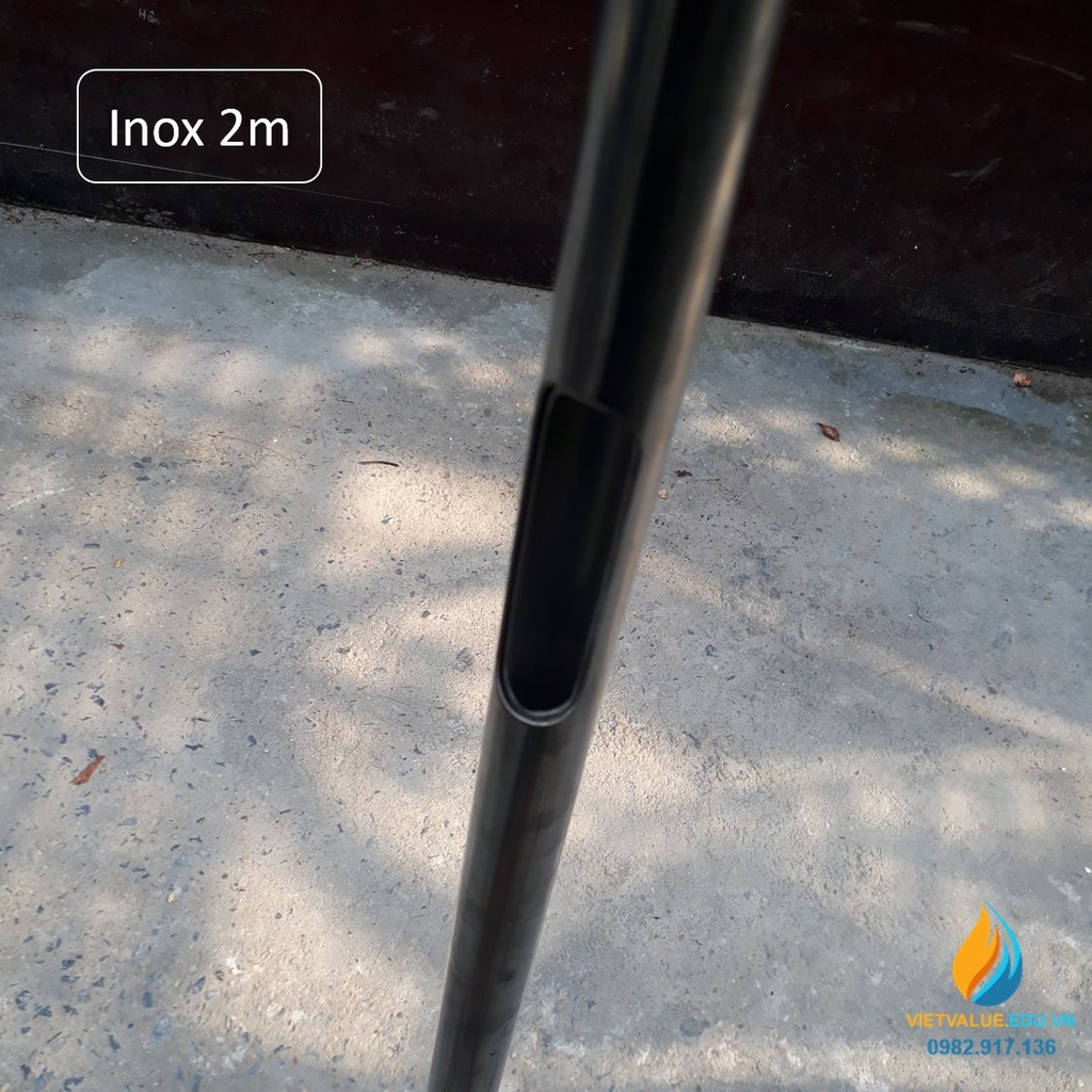 Xiên Inox lấy mẫu đất, Inox 304, dài 2m, có cán cầm, xiên inox lấy mẫu ...
