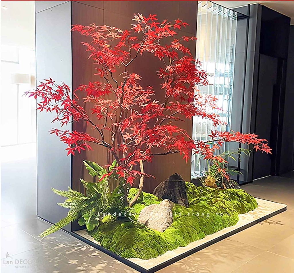 Hiệu suất kinh doanh cao đột biến nhờ hiệu ứng trang trí cây giả trong không gian
