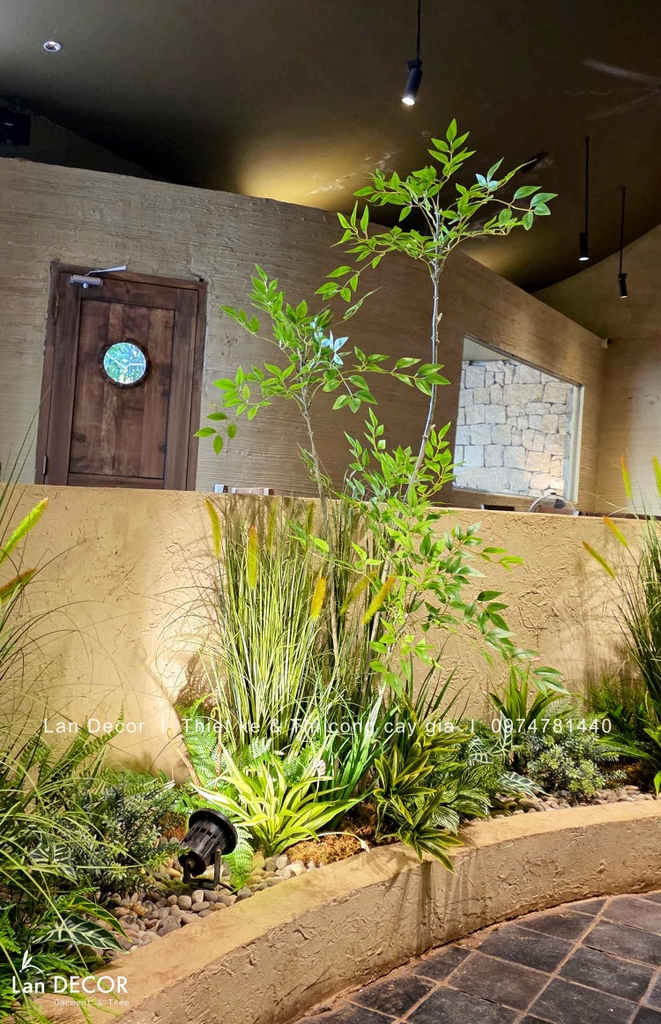 tiểu cảnh cây giả decor