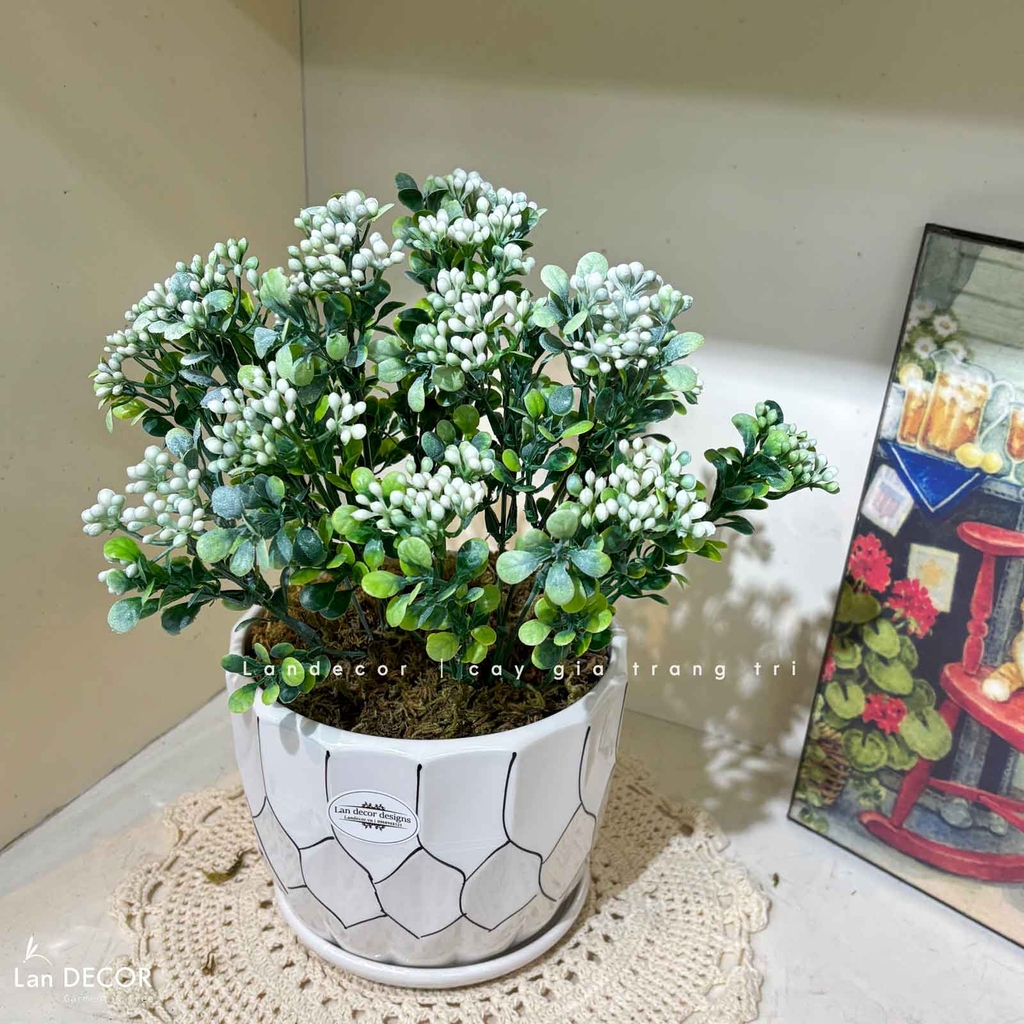cây hoa giả để bàn