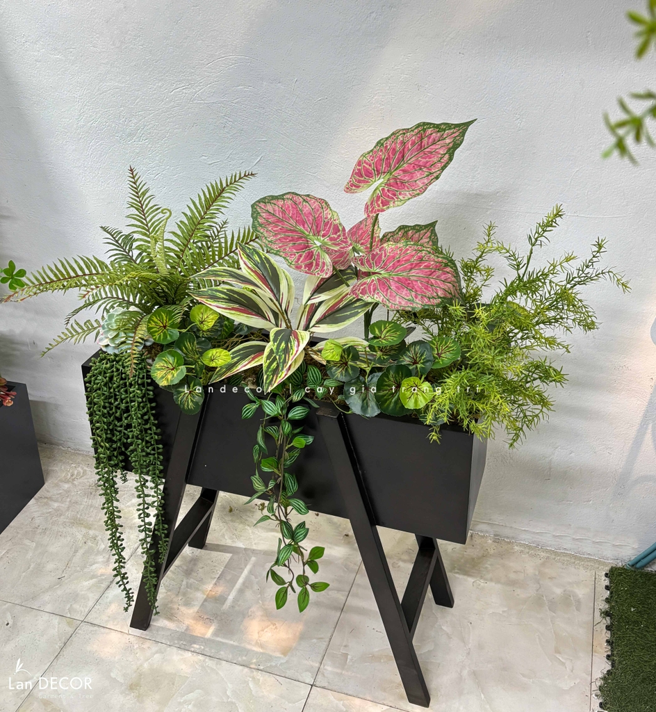 kệ cây giả decor 