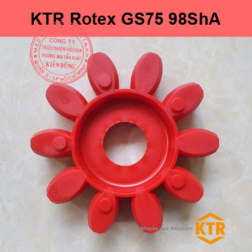 Đệm giảm chấn cho khớp nối KTR Rotex GS75 98ShA RED Band