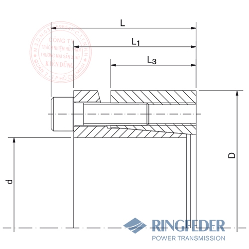 Thiết bị khóa trục côn Ringfeder RfN 7013.0 bản vẽ